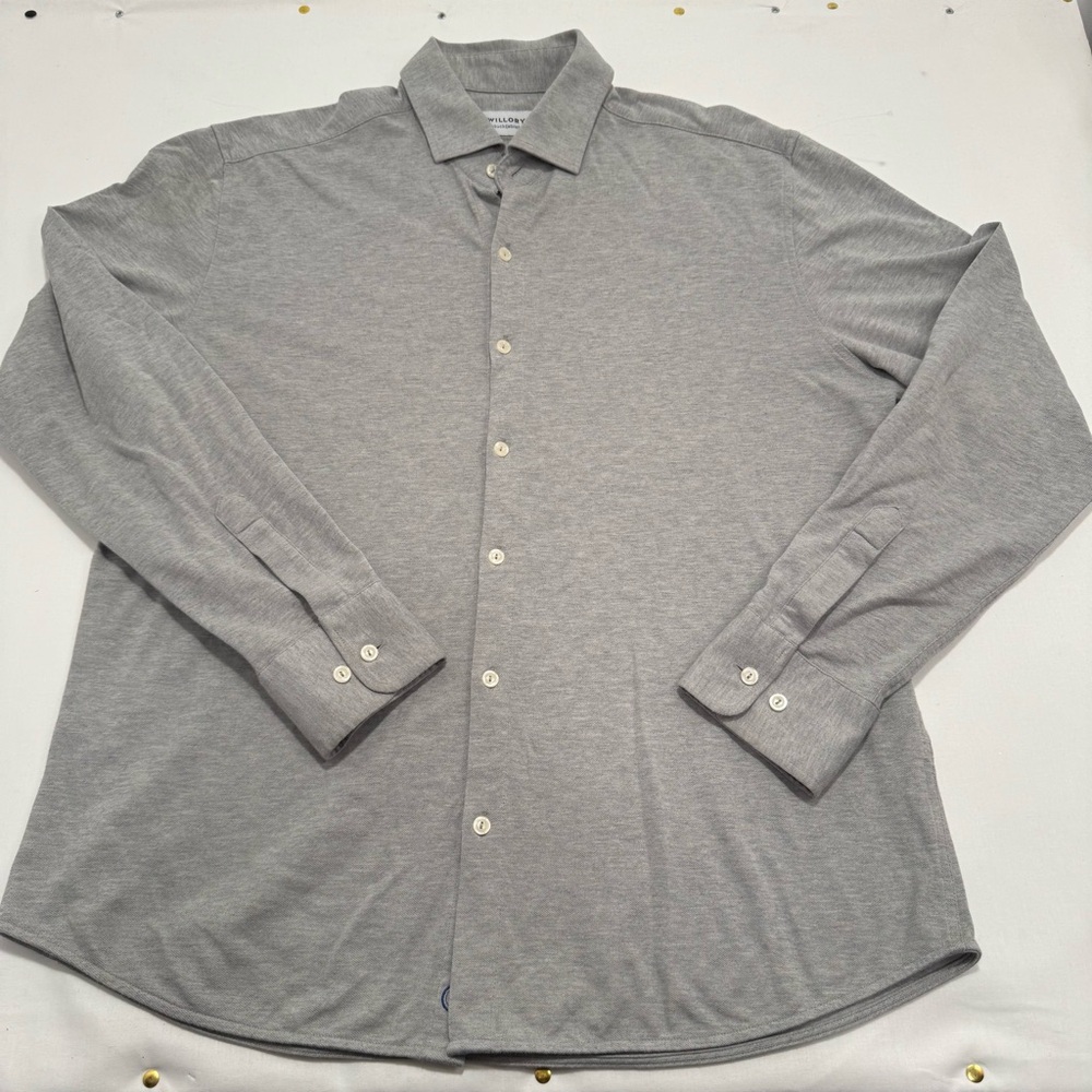 Twillory untuckable Men's L XL Long Sleeve Button-Up Shirt - Gray Tailored fit